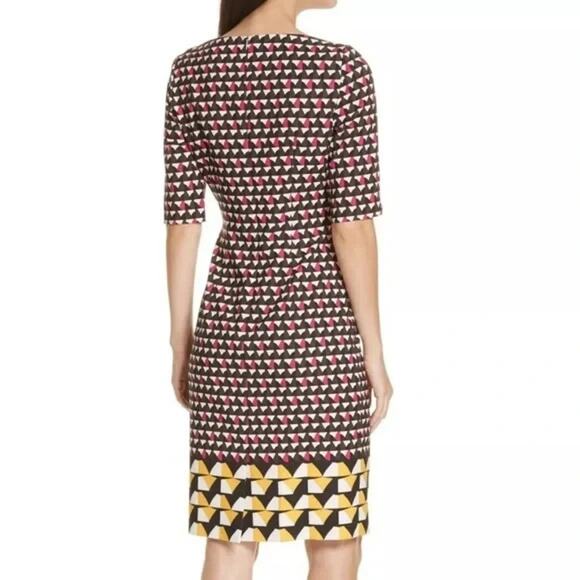 Hugo Boss Dareika Anthracite Sheath Dress Geometric Print Short Sleeve 2 XS - Picture 9 of 12